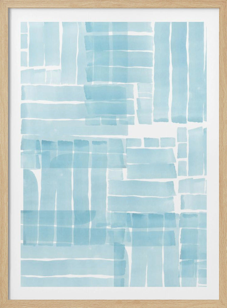 Hellblaues Aquarell-Gitter 3 | Poster