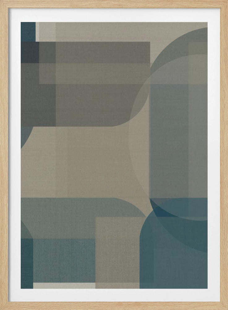 Gewebte blaue und neutrale abstrakte Schichten 1 | Poster