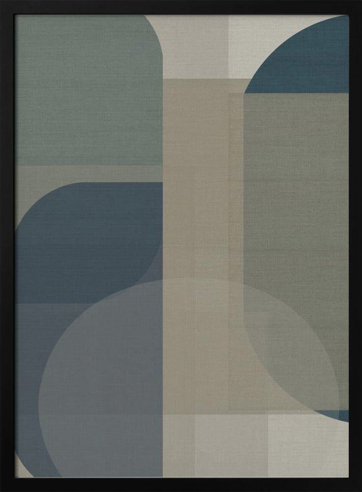 Gewebte blaue und neutrale abstrakte Schichten 2 | Poster