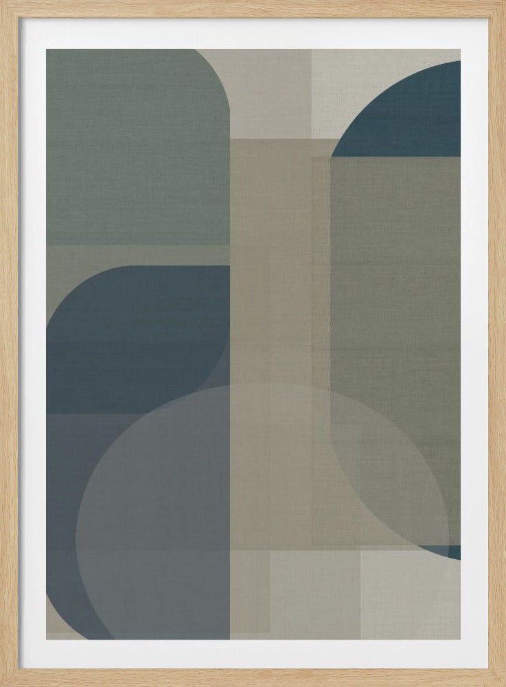 Gewebte blaue und neutrale abstrakte Schichten 2 | Poster