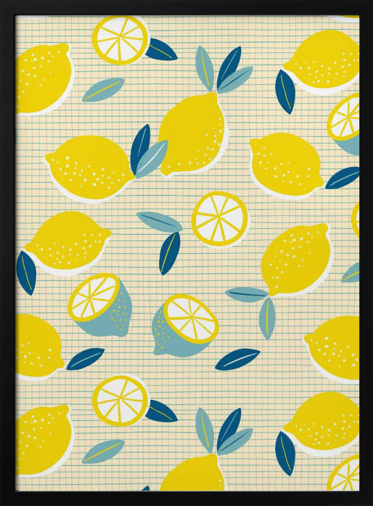 Frische Zitronen kariert sonnig | Poster