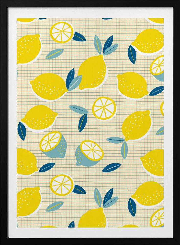 Frische Zitronen kariert sonnig | Poster