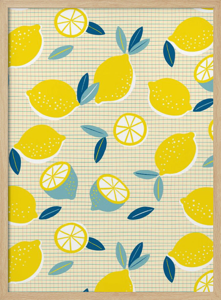 Frische Zitronen kariert sonnig | Poster