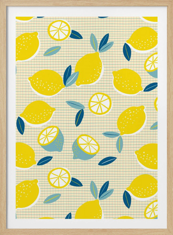 Frische Zitronen kariert sonnig | Poster
