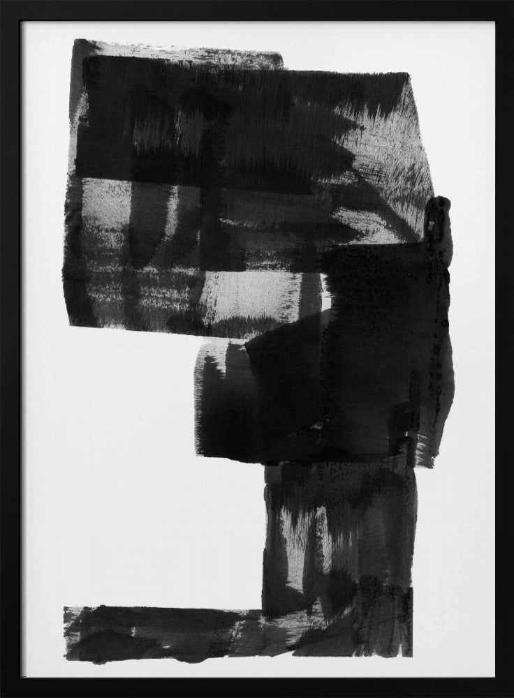 Abstrakte Komposition in Schwarzweiß Nr. 2 | Poster