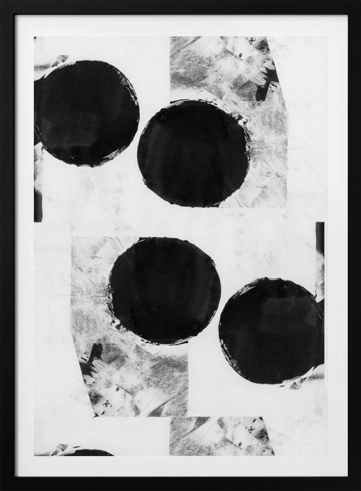 Abstrakte Punkte in Schwarz und Weiß 6 | Poster