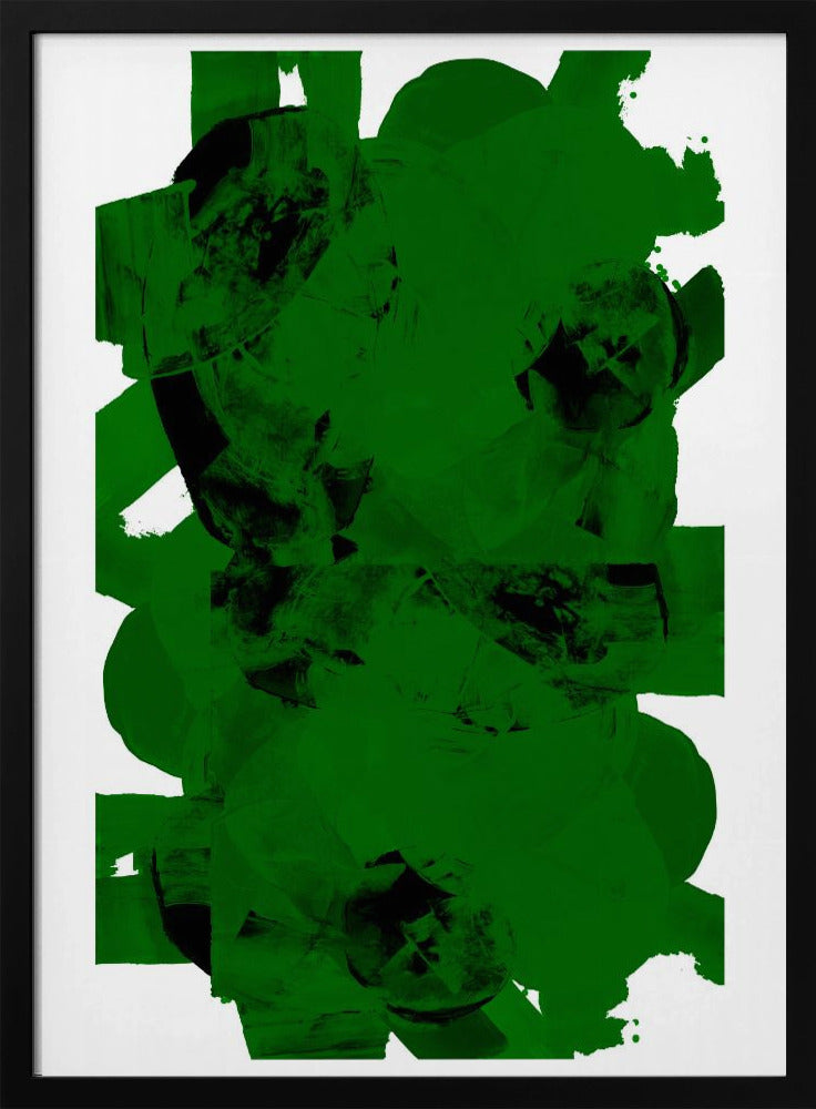 Abstrakte Komposition in Grün und Schwarz Nr. 1 | Poster