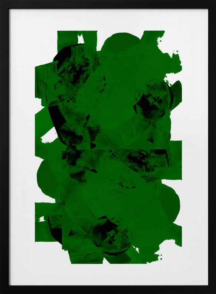 Abstrakte Komposition in Grün und Schwarz Nr. 1 | Poster