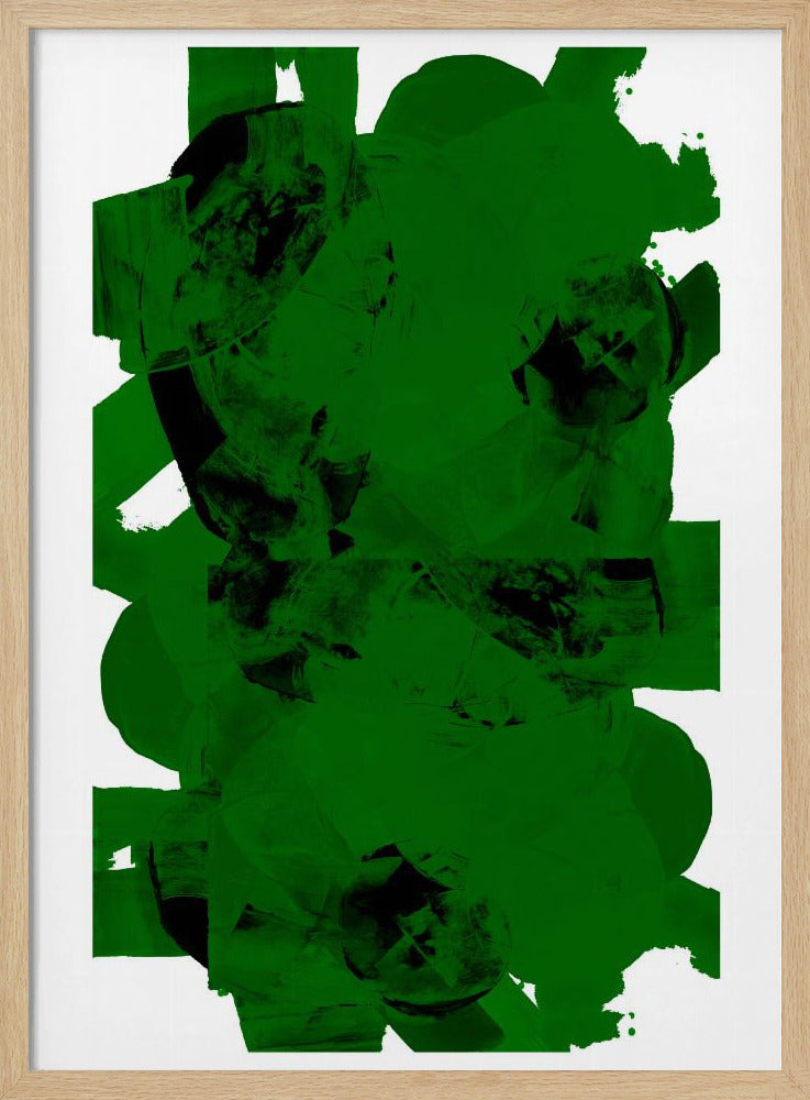 Abstrakte Komposition in Grün und Schwarz Nr. 1 | Poster