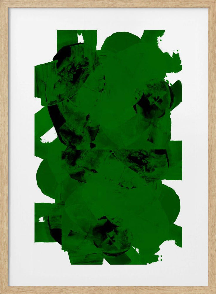 Abstrakte Komposition in Grün und Schwarz Nr. 1 | Poster