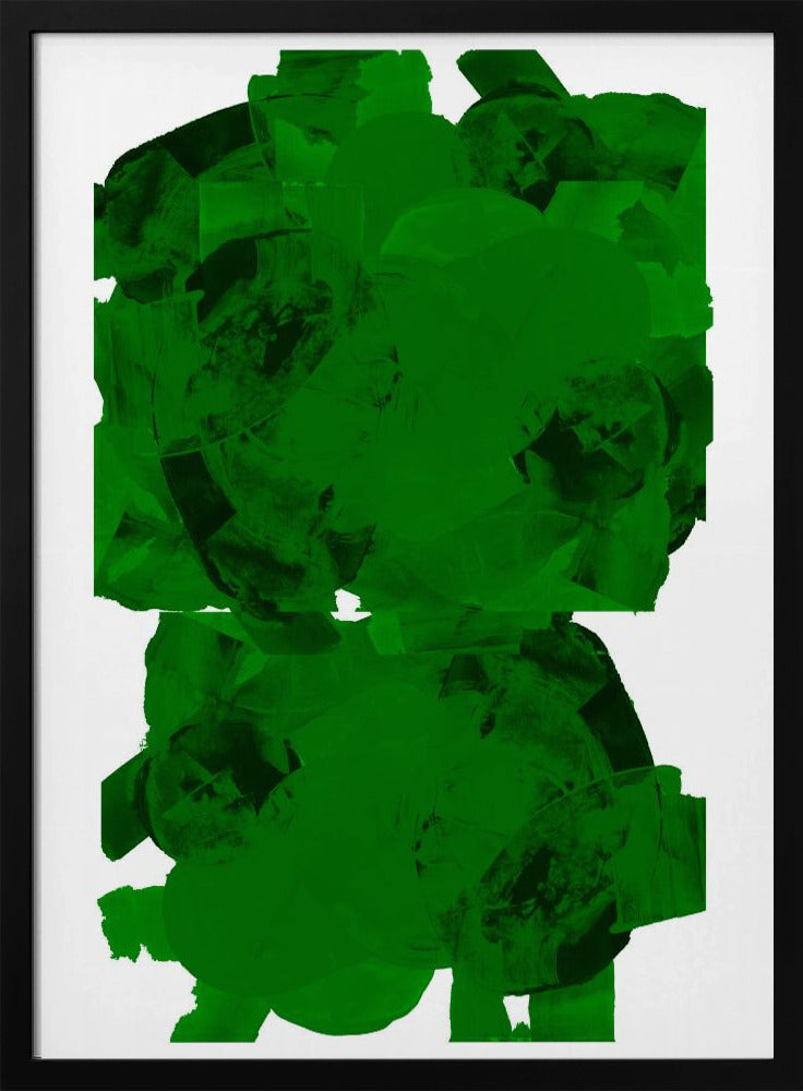 Abstrakte Komposition in Grün und Schwarz Nr. 2 | Poster