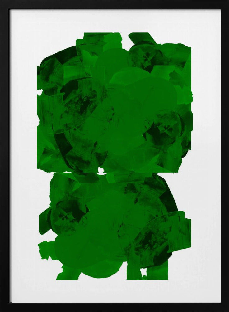 Abstrakte Komposition in Grün und Schwarz Nr. 2 | Poster