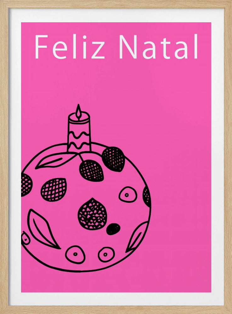Schleifen und Kugeln: Feliz Natal Weihnachten | Poster