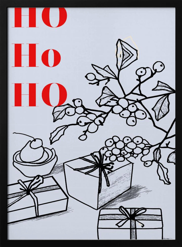 Schleifen und Kugeln: Ho Ho Ho Weihnachten | Poster