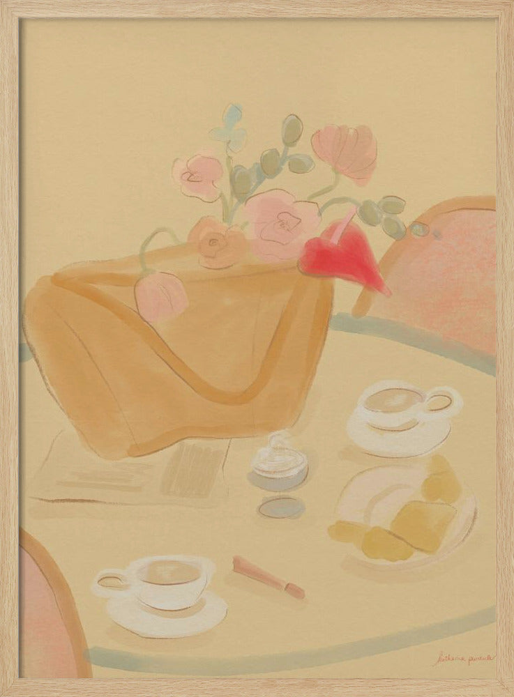 Kaffee-Date mit Blumen | Poster