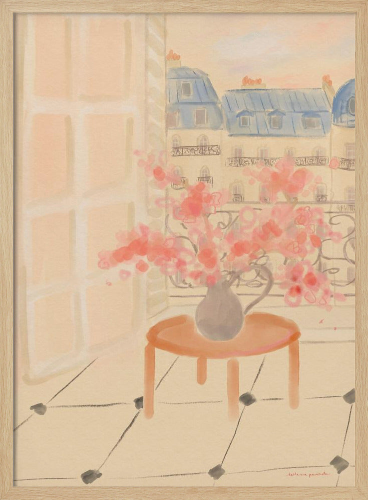 Kirschblüten in einer Pariser Wohnung | Poster