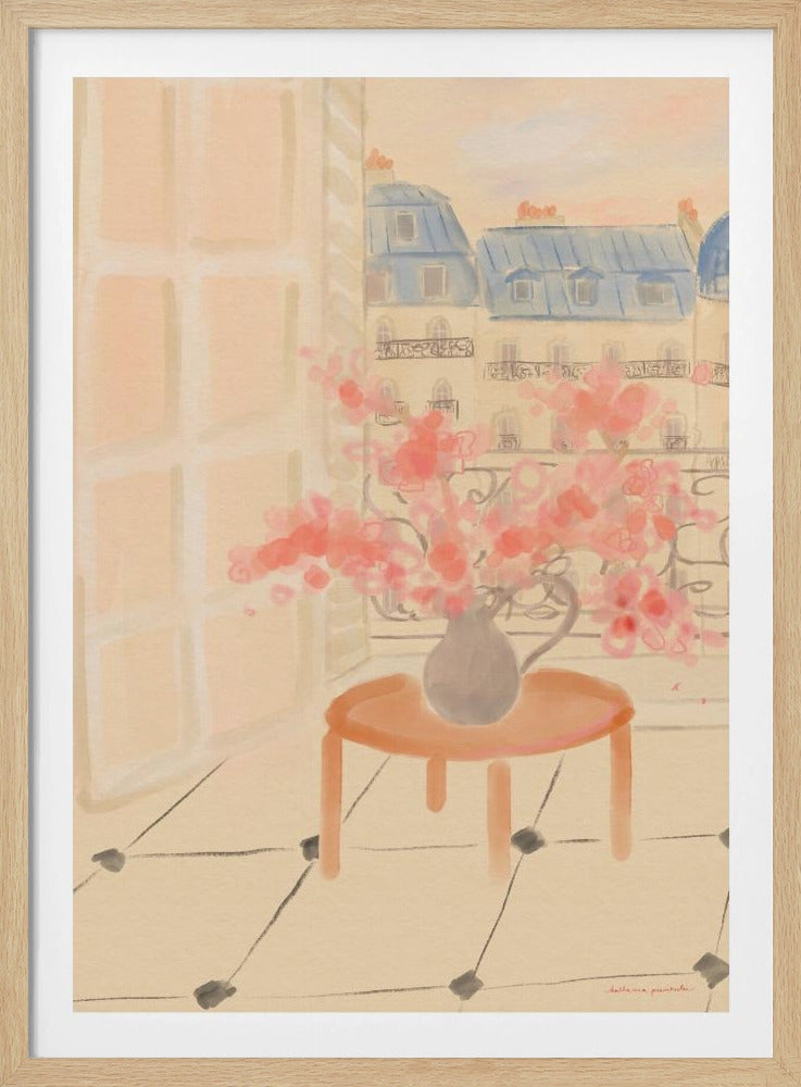Kirschblüten in einer Pariser Wohnung | Poster