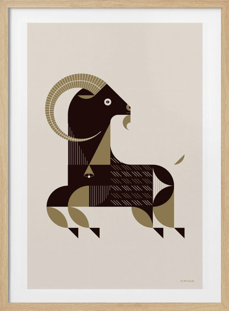 Goldene Tiere - Kri-Kri-Ziege (weiß) | Poster