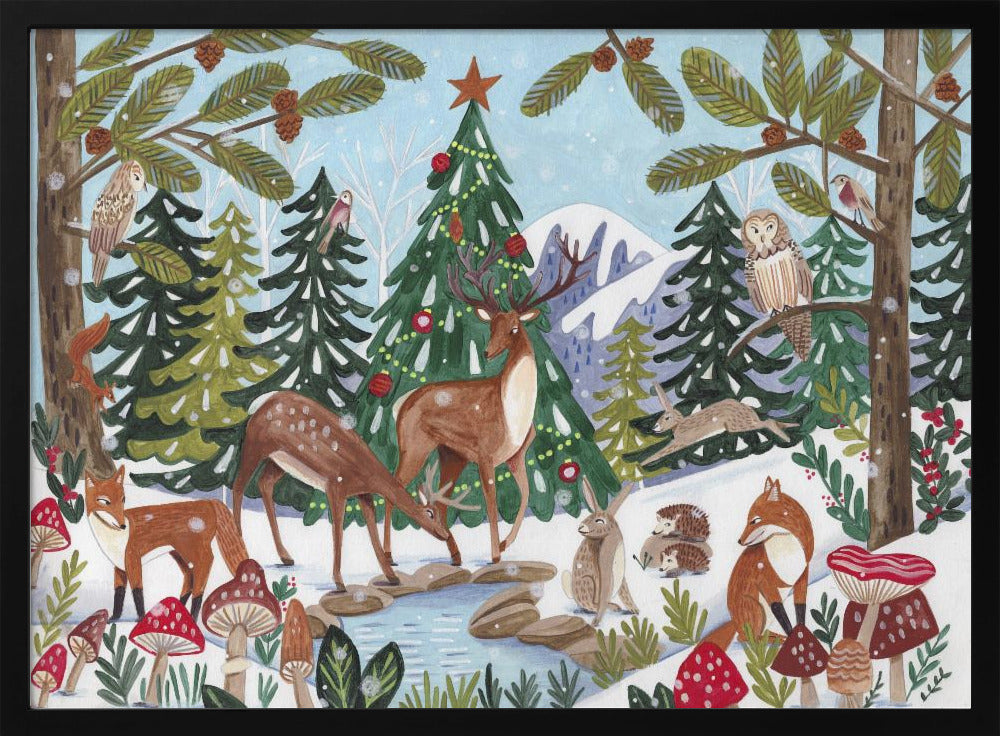 Tierische Winterszene | Poster