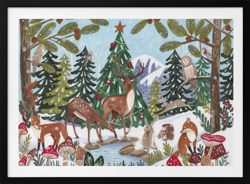 Tierische Winterszene | Poster