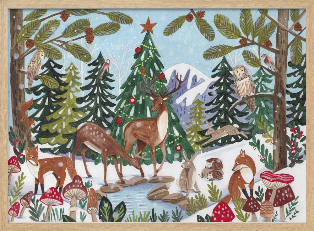 Tierische Winterszene | Poster