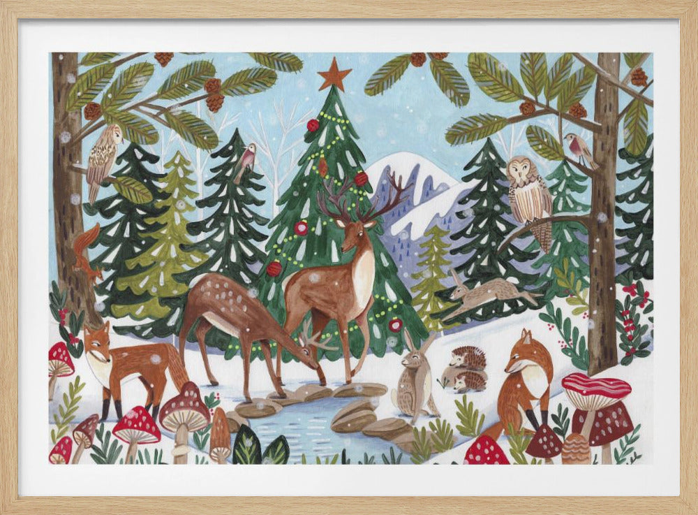 Tierische Winterszene | Poster