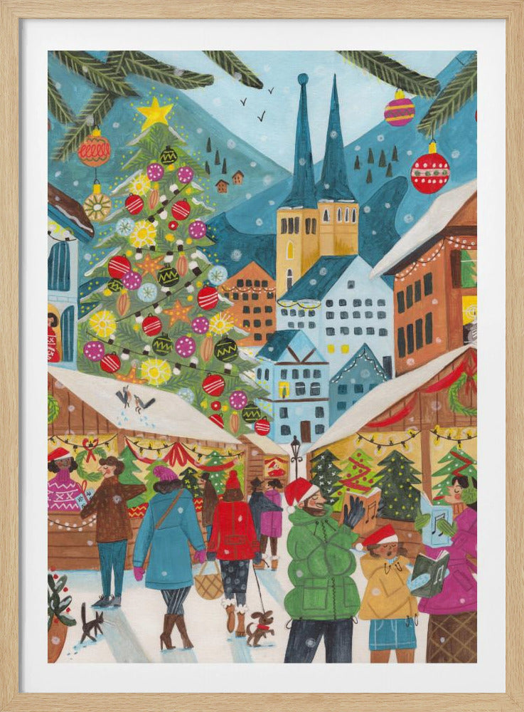 Weihnachtsmarkt im Dorf | Poster