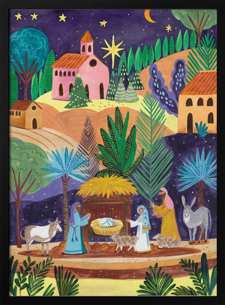 Weihnachtskrippe Sternennacht | Poster