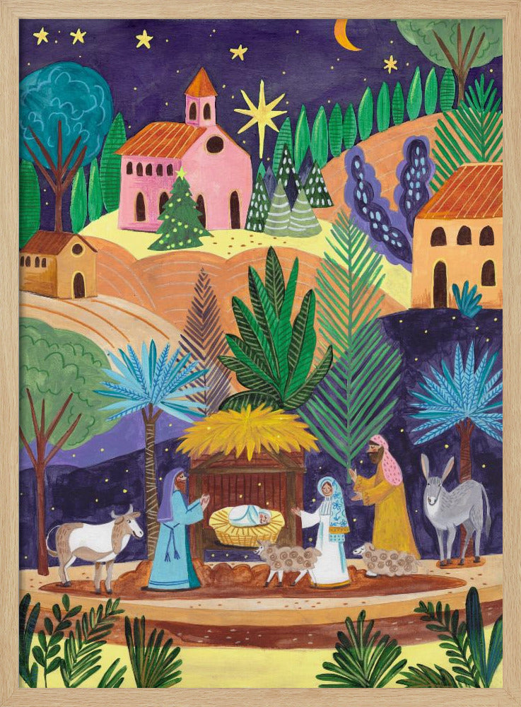 Weihnachtskrippe Sternennacht | Poster