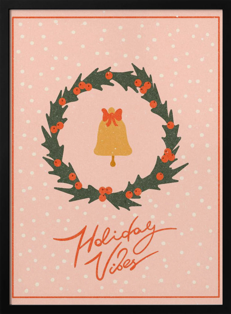 Weihnachtskranz mit Glocke und Schleife | Poster