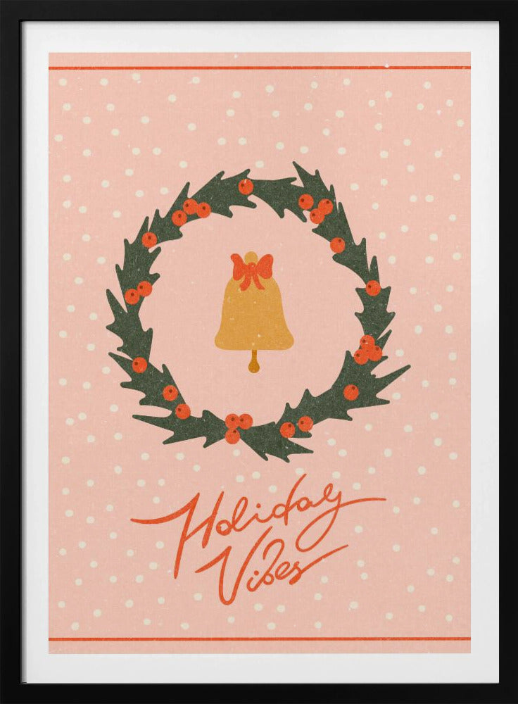 Weihnachtskranz mit Glocke und Schleife | Poster