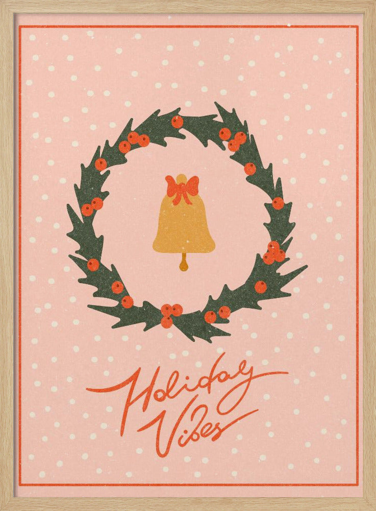 Weihnachtskranz mit Glocke und Schleife | Poster