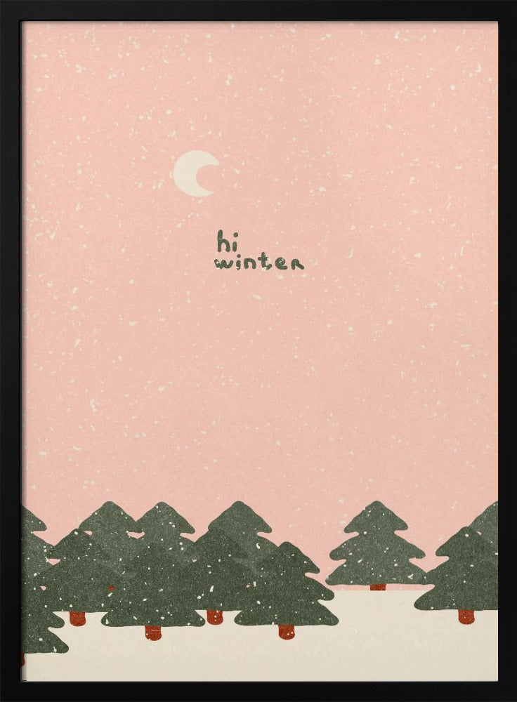 Magischer Schneefall im Wald. Hallo Winter | Poster