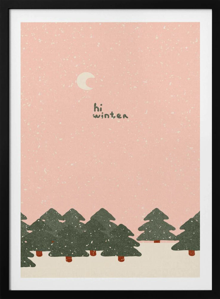 Magischer Schneefall im Wald. Hallo Winter | Poster