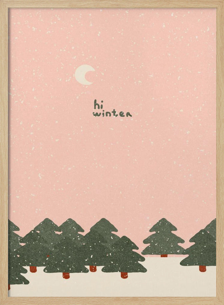 Magischer Schneefall im Wald. Hallo Winter | Poster