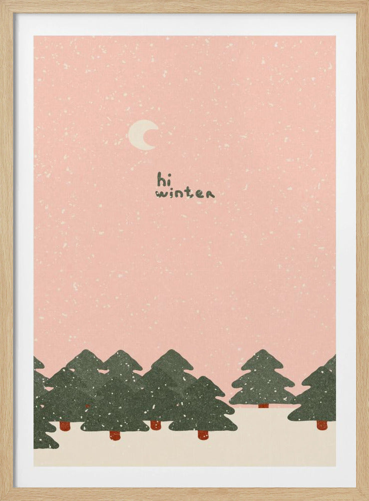 Magischer Schneefall im Wald. Hallo Winter | Poster