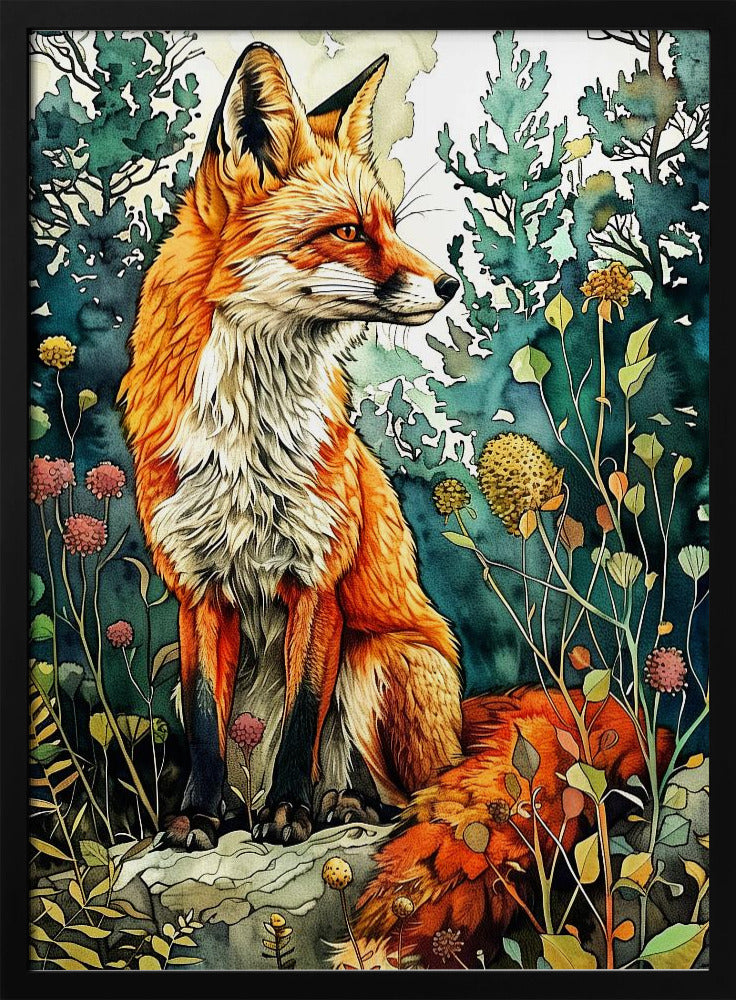 Tier Aquarell Kunst Fuchs 13 | Poster