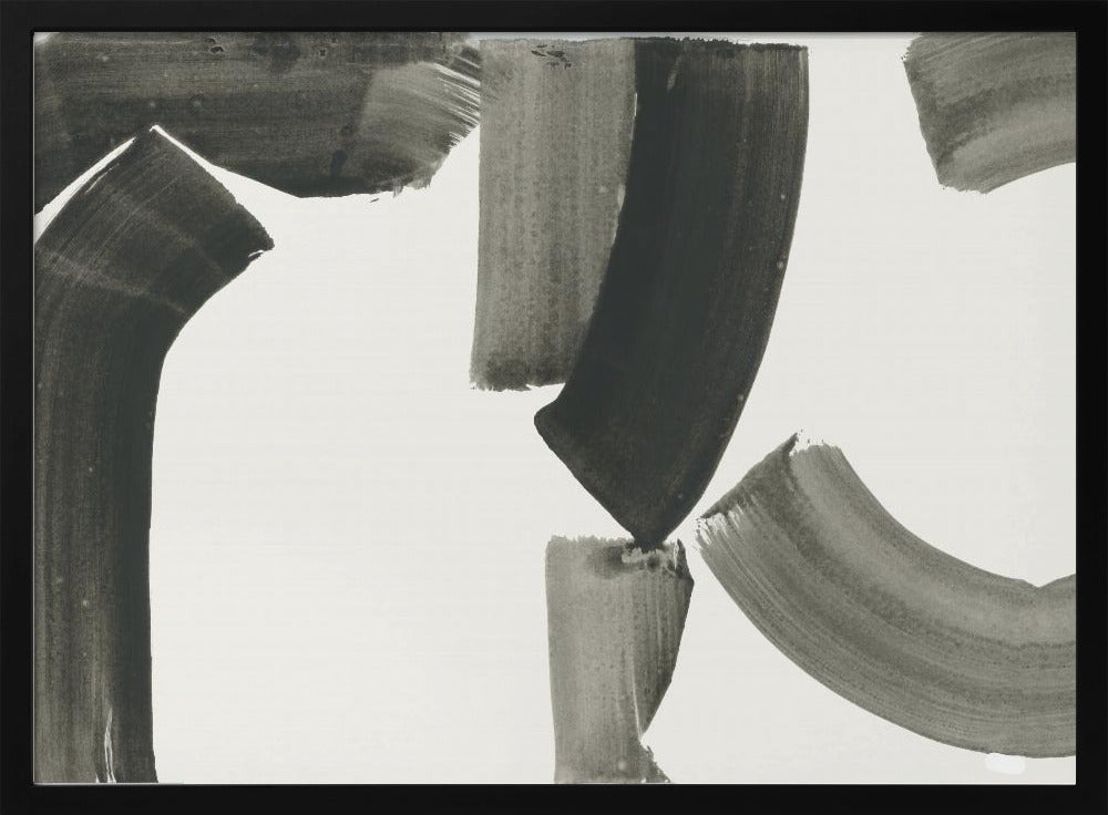 Monochrome abstrakte schwarze Formen 1 | Poster