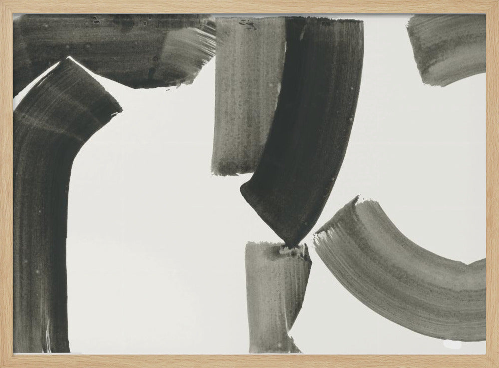 Monochrome abstrakte schwarze Formen 1 | Poster