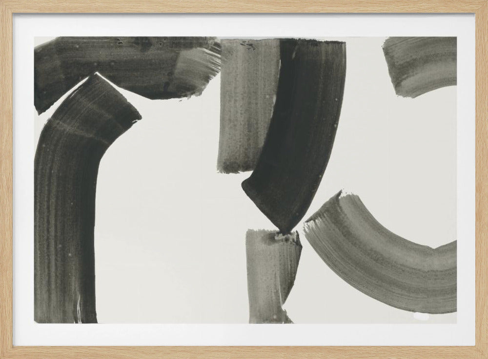 Monochrome abstrakte schwarze Formen 1 | Poster