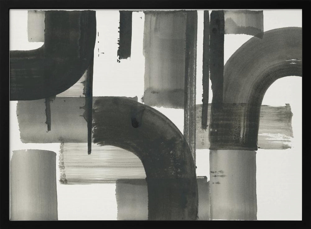 Monochrome abstrakte schwarze Formen 2 | Poster