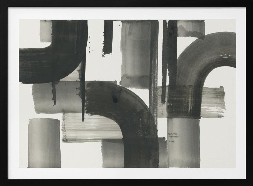 Monochrome abstrakte schwarze Formen 2 | Poster