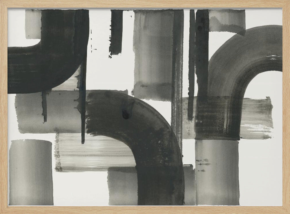 Monochrome abstrakte schwarze Formen 2 | Poster
