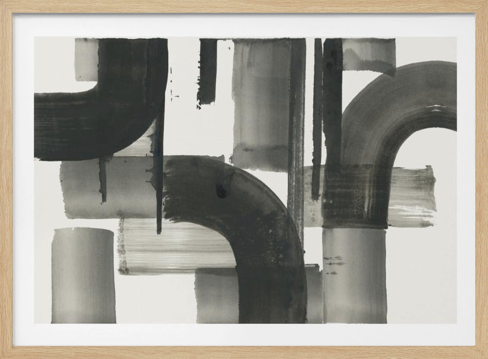 Monochrome abstrakte schwarze Formen 2 | Poster