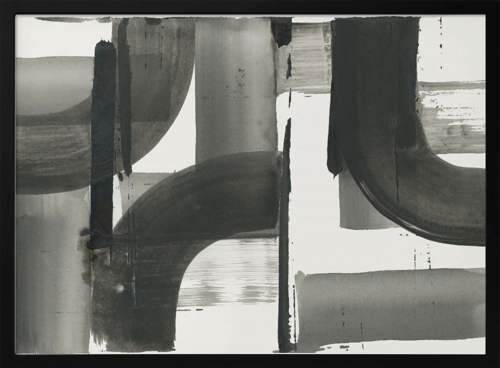 Monochrome abstrakte schwarze Formen 3 | Poster