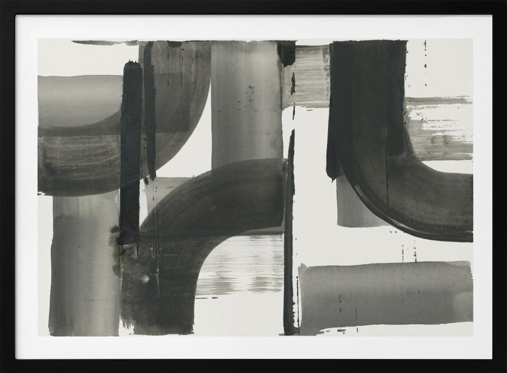 Monochrome abstrakte schwarze Formen 3 | Poster