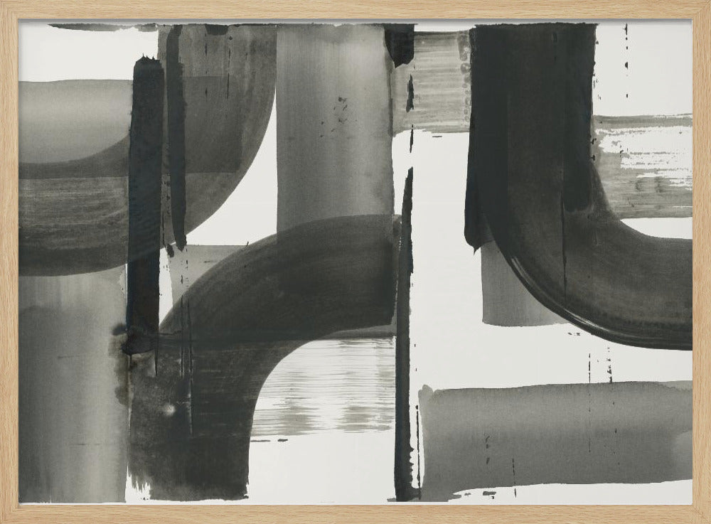 Monochrome abstrakte schwarze Formen 3 | Poster