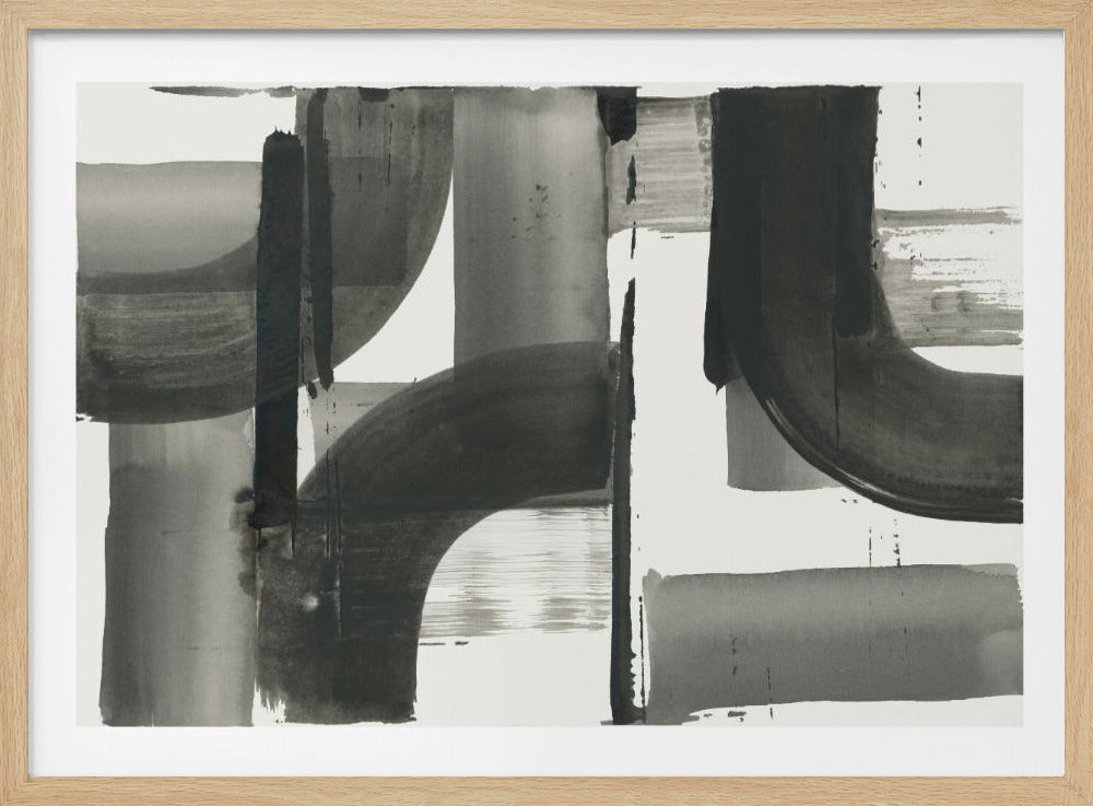 Monochrome abstrakte schwarze Formen 3 | Poster
