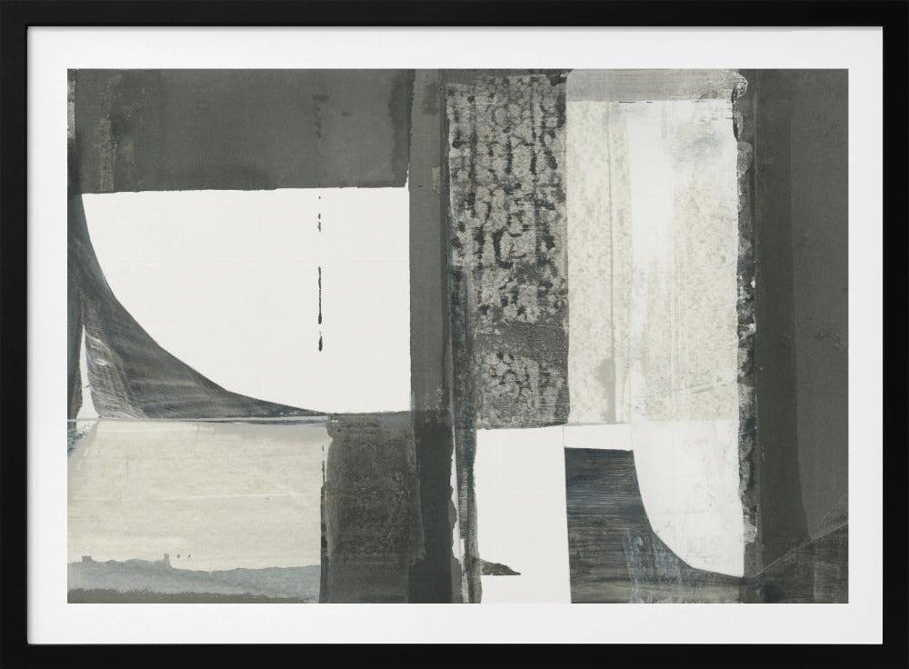 Monochrome schwarze abstrakte Formen Licht 2 | Poster