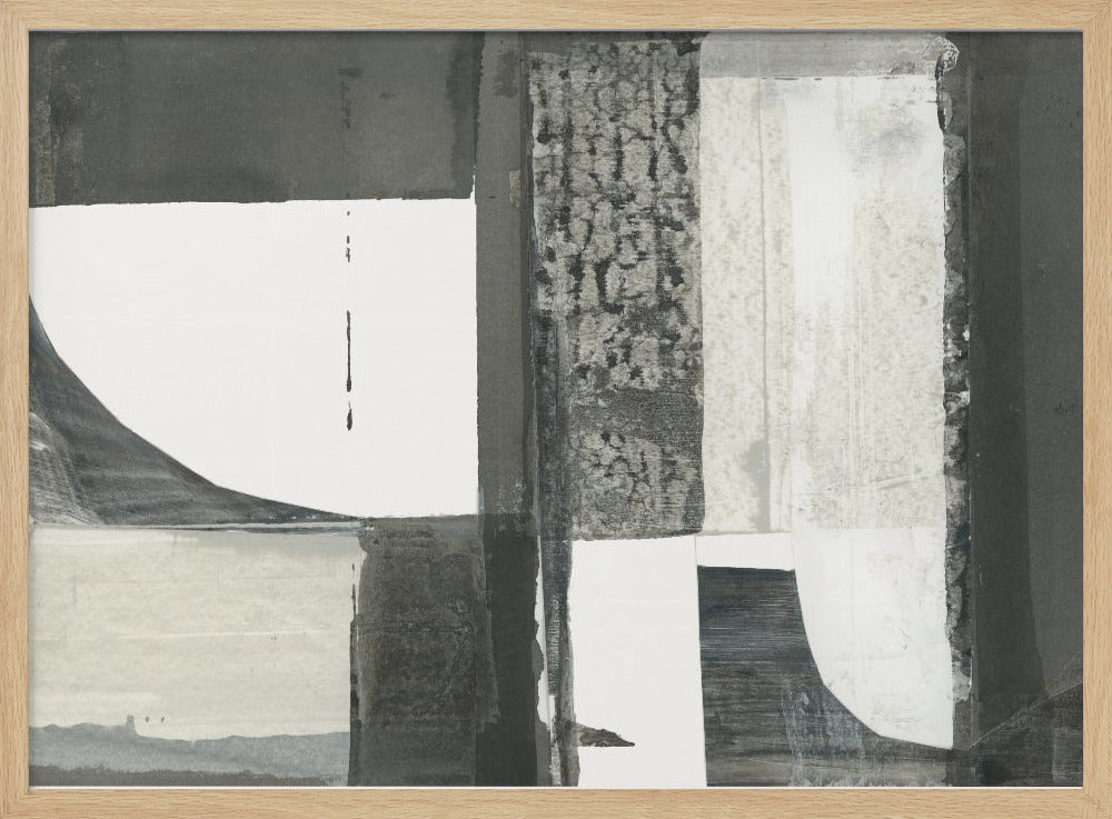 Monochrome schwarze abstrakte Formen Licht 2 | Poster